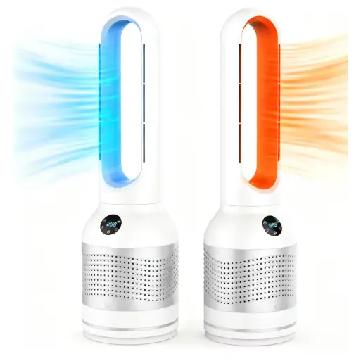 3-in-1 bladloze ventilator, luchtkoeler, verwarming en luchtreiniger