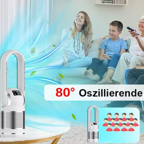 Multifunctionele Smart Home HEPA-filterluchtreiniger met bladloze verwarming en koelventilator